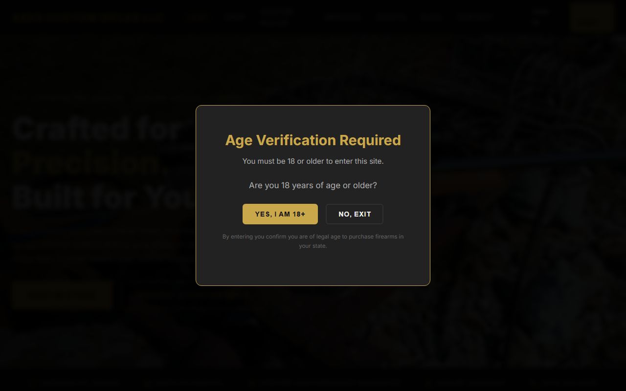 Ares Custom Rifles website screenshot